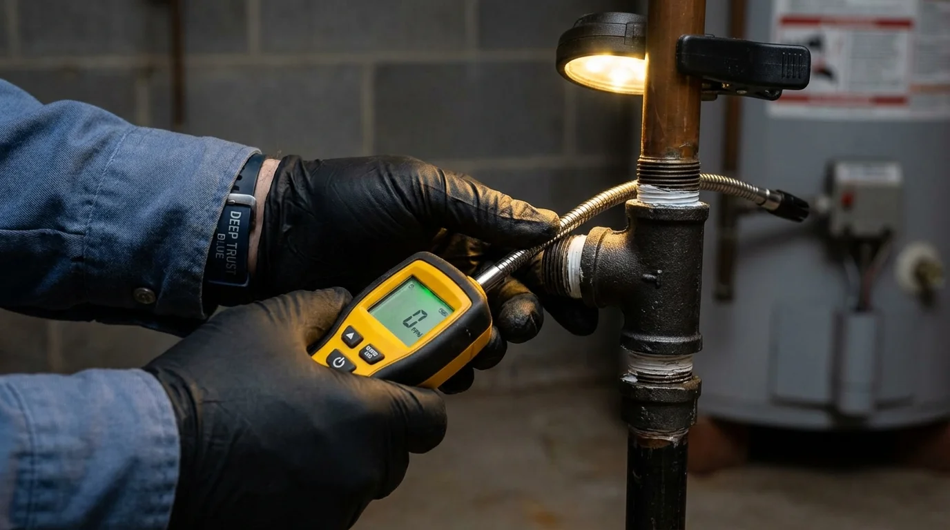 Gas leak detection with electronic sniffer by Johns Plumbing LLC in Lehighton