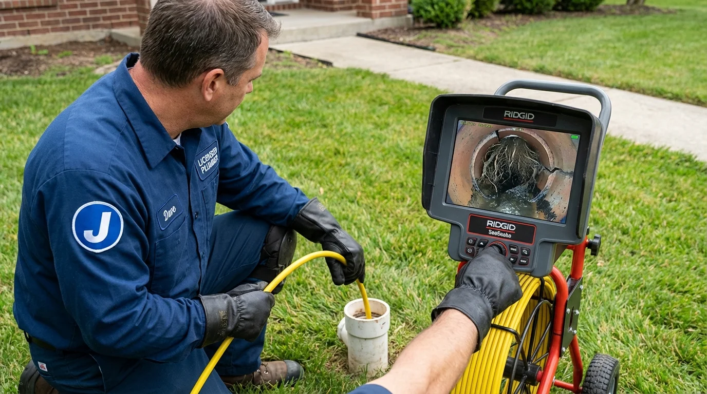 Sewer camera inspection being performed by Johns Plumbing LLC in Lehighton